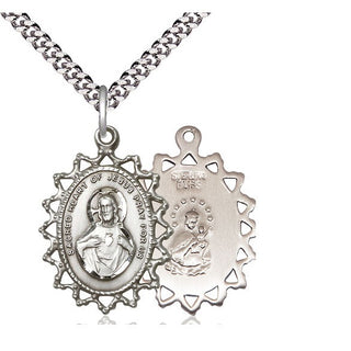 Sterling Silver Scapular Medal Catholic Jewelry
