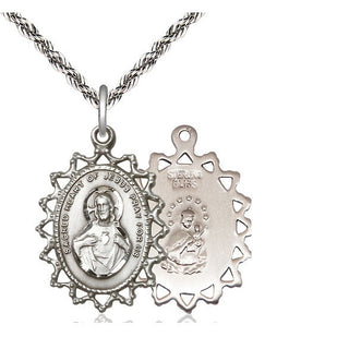 Sterling Silver Scapular Medal Catholic Jewelry
