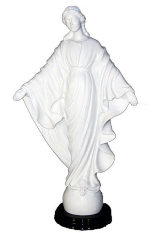 Our Lady of Smiles in White Alabaster 16"