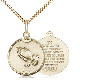 14kt Gold Filled Praying Hands Medal Religious Jewelry