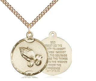 14kt Gold Filled Praying Hands Medal Religious Jewelry