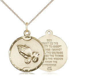 14kt Gold Praying Hands Medal