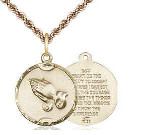 14kt Gold Praying Hands Medal