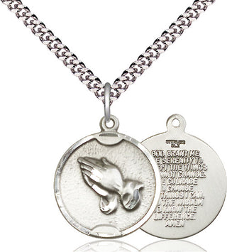 Pewter Praying Hands Medal Religious Jewelry