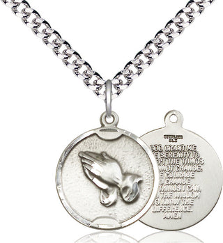 Pewter Praying Hands Medal Religious Jewelry