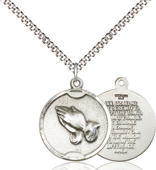Pewter Praying Hands Medal Religious Jewelry