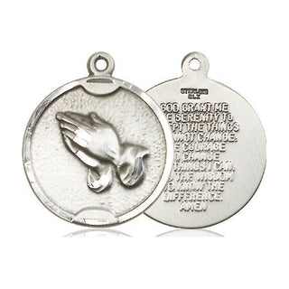 Sterling Silver Praying Hands Medal Religious Jewelry