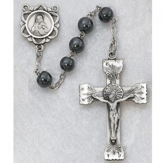 Sterling Silver 6MM Genuine Hematite Rosary