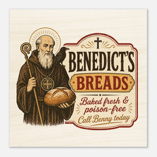 St. Benedict's Breads Humorous Wood Plaque - view 3