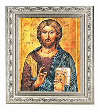 Christ The Teacher In Ornate Sil Frame 10" X 12"