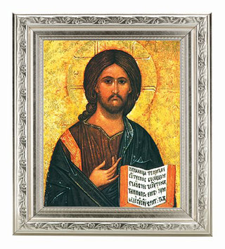 Christ The All Knowing Ornate Silver Frame 10" X 12"