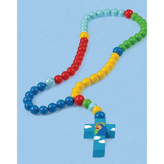 Blue Mary with Jesus Baptism Baby Rosary - TESTED and Lead Free