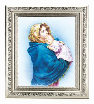 Madonna Of The Street In Ornate Silver Frame 10" X 12"