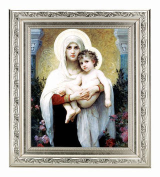 Bouguereau: Madonna and Child Silver Frame 10" X 12"