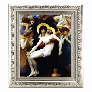 Bouguereau: Pieta In Ornate Sil Frame 10" X 12"