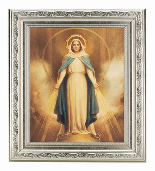 Chambers:Miraculous Mary Ornate Silver Frame 10" X 12"