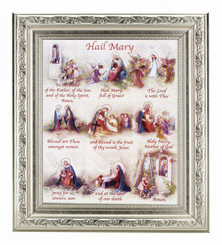 The Hail Mary In Ornate Silver Frame 10" X 12"