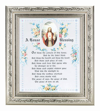 House Blessing SHJ In Ornate Silver Frame 8X10 Print