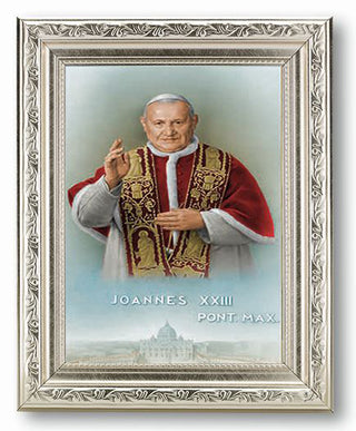 Saint John Xx111 Silver Frame 10" X 12"