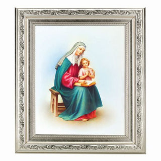 Saint Anne In Ornate Silver Frame 10" X 12"