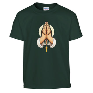 Praying Hands with Rosary Kids T-Shirt - view 2