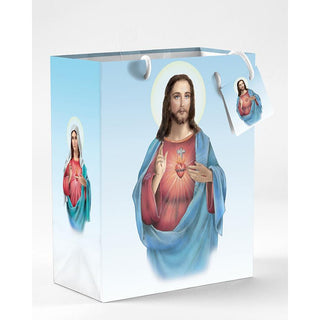 12-Pack - Large Twin Hearts Gift Bag with Gift Tissue