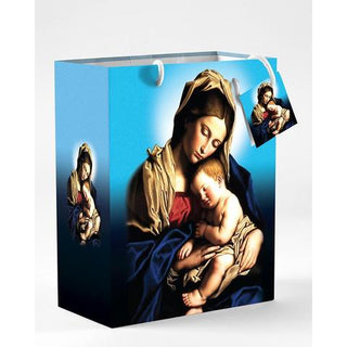 12-Pack - Large Madonna and Child Gift Bag with Gift Tissue