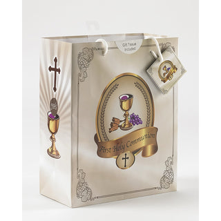 12-Pack - Large First Communion Gift Bag with Gift Tissue