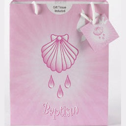 Large Baptism Girl Gift Bag with Gift Tissue