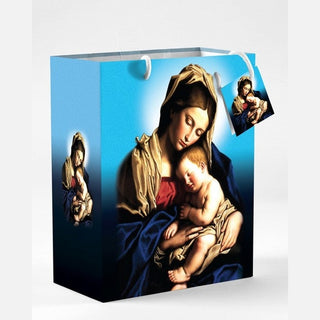 12-Pack - Large Madonna and Child Gift Bag with Gift Tissue