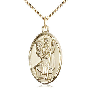 14kt Gold Filled Saint Christopher Medal Catholic Jewelry