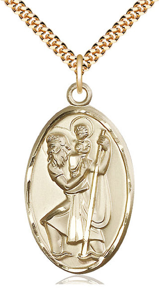 14kt Gold Filled Saint Christopher Medal Catholic Jewelry