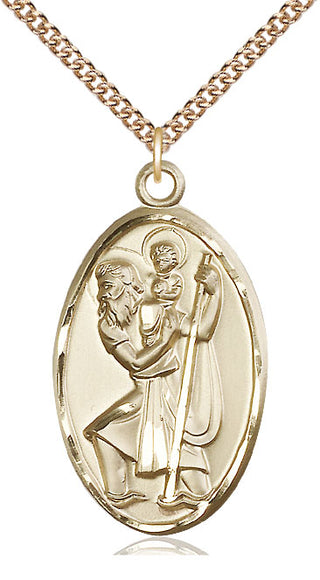 14kt Gold Filled Saint Christopher Medal Catholic Jewelry