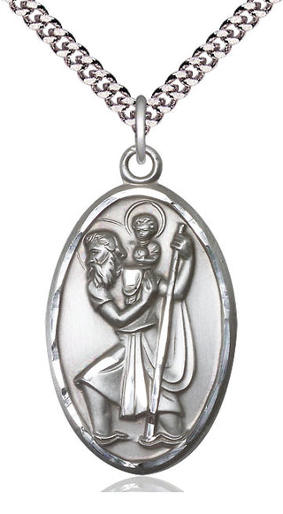 Pewter Saint Christopher Medal Catholic Jewelry