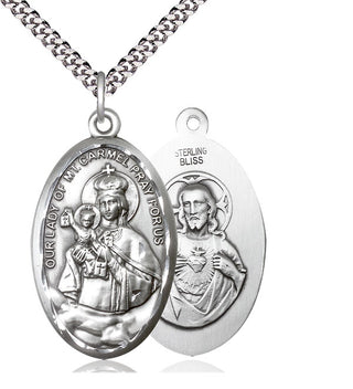 Sterling Silver Our Lady of Mount Carmel Medal | Large