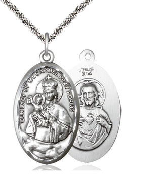 Sterling Silver Our Lady of Mount Carmel Medal | Large