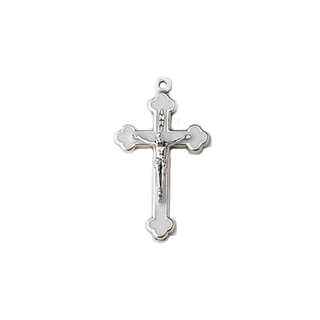 Bulk 1.38" White Enameled Cross