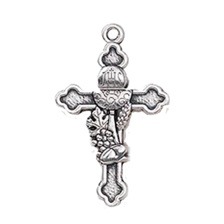 Bulk 1.14" Silver Tone First Holy Communion Cross