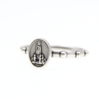 Silver-Tone Lady of Fatima Rosary Ring Size Medium 12 Per Size-Pack