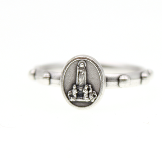 Silver-Tone Lady of Fatima Rosary Ring Size Medium 12 Per Size-Pack