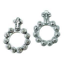 Silver-tone Rose Budded Finger Rosary 25-pack