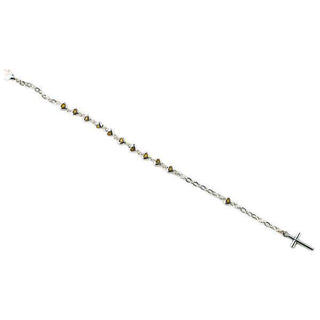 Silver-tone bracelet with Lobster Claw Clasp Gold-tone Links 4-pack