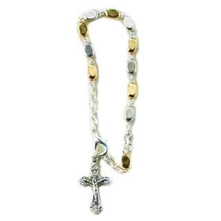 Silver-tone and gold-tone bracelet with Lobster Claw Clasp 4-pack