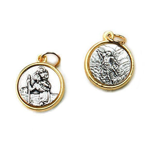 Double-sided, Two-tone Medals - Saint Michael/Saint Christopher 25-pack