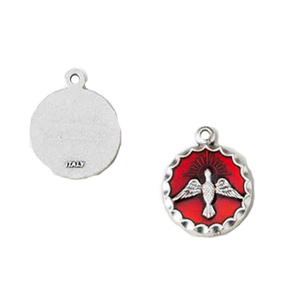 Bulk 3/4" Red Enamel with Silver Tone Confirmation Medals
