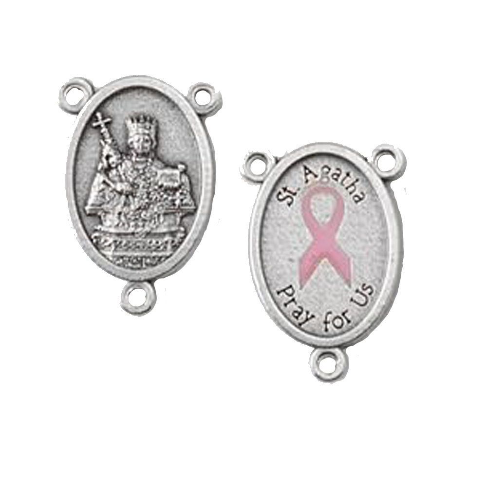 St. Agatha Breast Cancer Ribbon Centerpiece | Catholic Shop ...