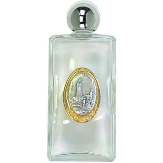 Large Glass Holy Water Bottle - Lady of Fatima 3-pack