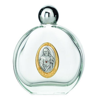 Large Glass Holy Water Bottle - Sacred Heart 3-pack
