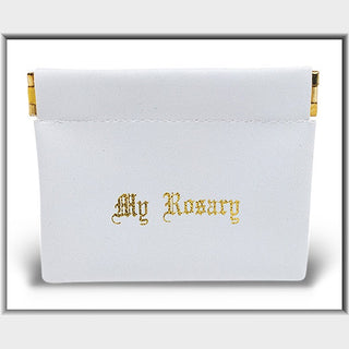 White Snap Rosary Case