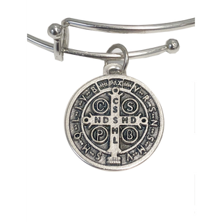 4-pack - Bangle Bracelet- Saint Benedict. Priced per pack of 4.